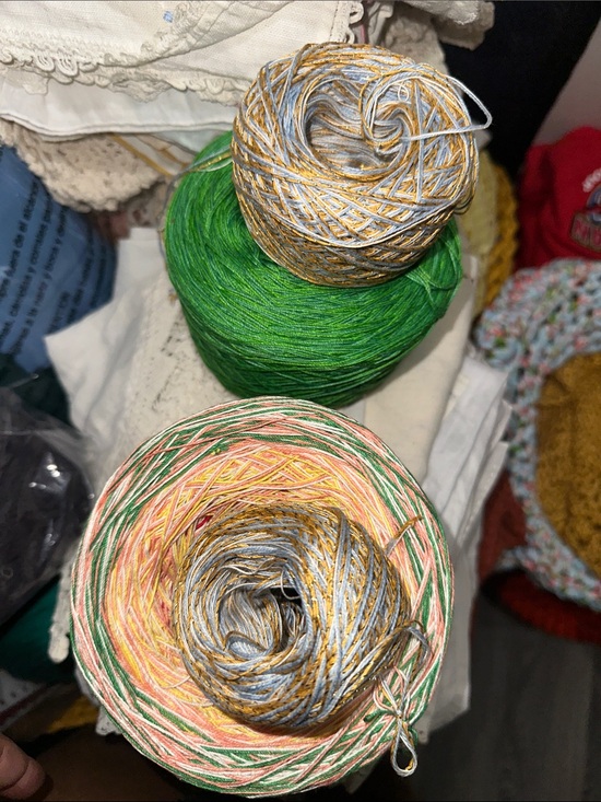 Other - Multicolor Yarn Cake Home Art - Green, Pink, Yellow, Gold - bundle of 5